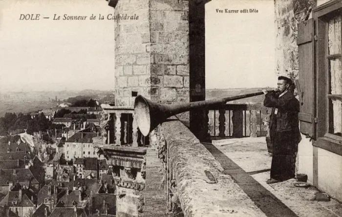 Framed Print : The Horn blower at the Cathedral of Dole, France Framed Print : The Horn blower at the Cathedral of Dole, France