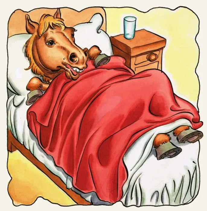 Framed Print : Horse in bed Framed Print : Horse in bed
