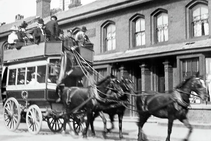 Framed Print : Horse bus, Durning Road, Wavertree, Liverpool, early 1900s Framed Print : Horse bus, Durning Road, Wavertree, Liverpool, early 1900s