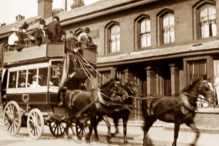 Framed Print : Horse bus, Durning Road, Wavertree, Liverpool, early 1900s Framed Print : Horse bus, Durning Road, Wavertree, Liverpool, early 1900s