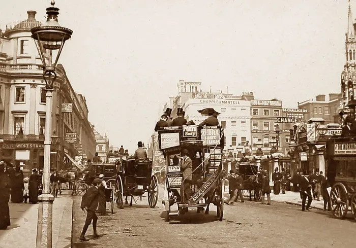 Framed Print : Horse bus, The Strand, London Framed Print : Horse bus, The Strand, London