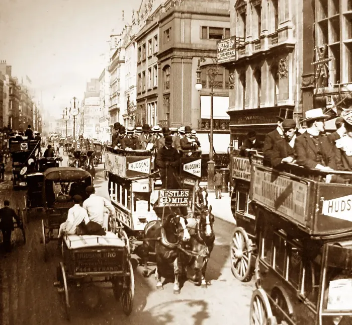 Framed Print : Horse bus, The Strand, London Framed Print : Horse bus, The Strand, London