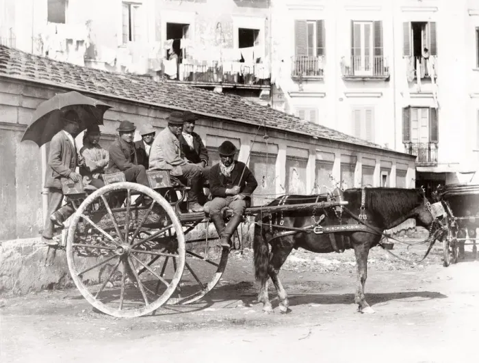 Framed Print : Horse and carriage, hackney, passenger vehicle, Italy Framed Print : Horse and carriage, hackney, passenger vehicle, Italy