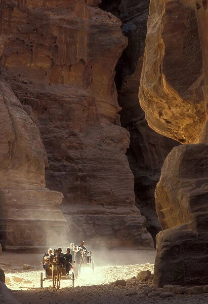 Horse carriages, Petra ravine, Jordan