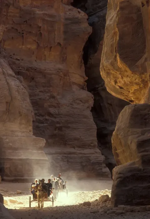 Framed Print : Horse carriages, Petra ravine, Jordan Framed Print : Horse carriages, Petra ravine, Jordan