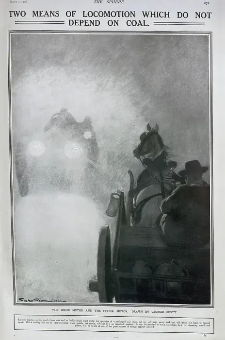 Framed Print : Horse and cart and motorcar Framed Print : Horse and cart and motorcar