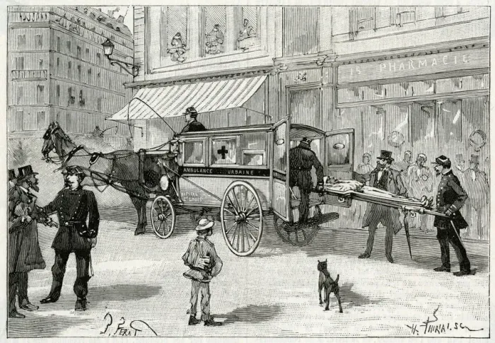Framed Print : Horse-drawn ambulance 1888 Framed Print : Horse-drawn ambulance 1888