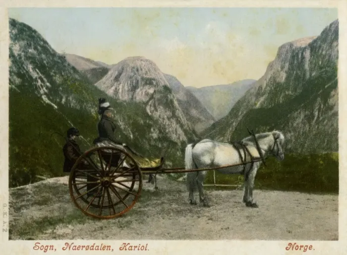 Framed Print : Horse-drawn carriage, Naerodalen, Sogn, Norway Framed Print : Horse-drawn carriage, Naerodalen, Sogn, Norway