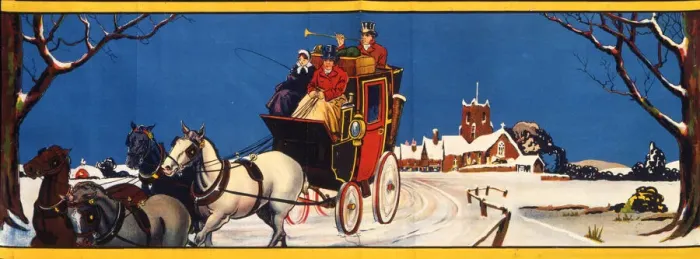 Framed Print : Horse-drawn coach in the snow Framed Print : Horse-drawn coach in the snow