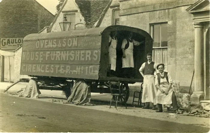 Framed Print : Horse Drawn Furnishers Trailer, 33, Dyer Street, Cirenceste Framed Print : Horse Drawn Furnishers Trailer, 33, Dyer Street, Cirenceste
