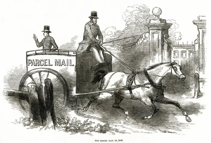 Framed Print : Horse-drawn parcel mail 1849 Horse-drawn parcel mail service 1849 Framed Print : Horse-drawn parcel mail 1849 Horse-drawn parcel mail service 1849