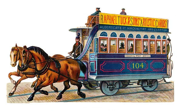 Horse-drawn tram on a Victorian scrap