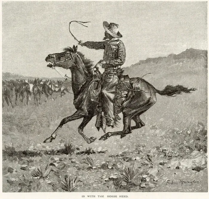 Framed Print : In with the horse-herd Date: 1887 Framed Print : In with the horse-herd Date: 1887