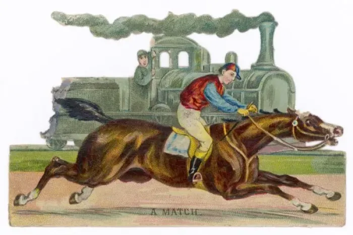 Framed Print : Horse and Locomotive Framed Print : Horse and Locomotive