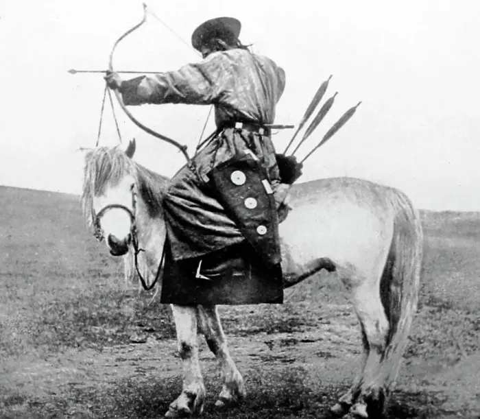 Framed Print : Horse mounted archer, Japan, early 1900s Framed Print : Horse mounted archer, Japan, early 1900s