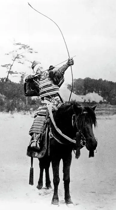 Framed Print : Horse mounted archer, Japan, early 1900s Framed Print : Horse mounted archer, Japan, early 1900s