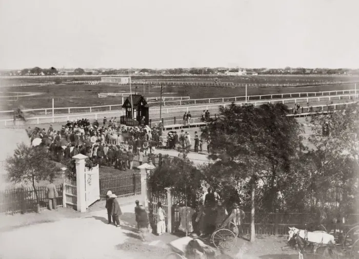 Framed Print : Horse race meeting, Shanghai, China c. 1890 Framed Print : Horse race meeting, Shanghai, China c. 1890