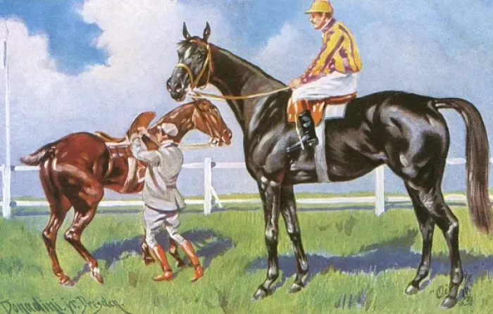Framed Print : Horse Racing - Going to the Post Framed Print : Horse Racing - Going to the Post
