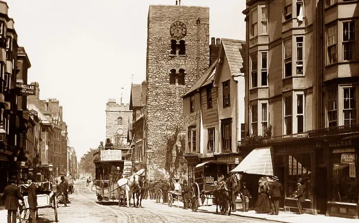 Framed Print : Horse tram, Cornmarket Street Oxford Framed Print : Horse tram, Cornmarket Street Oxford