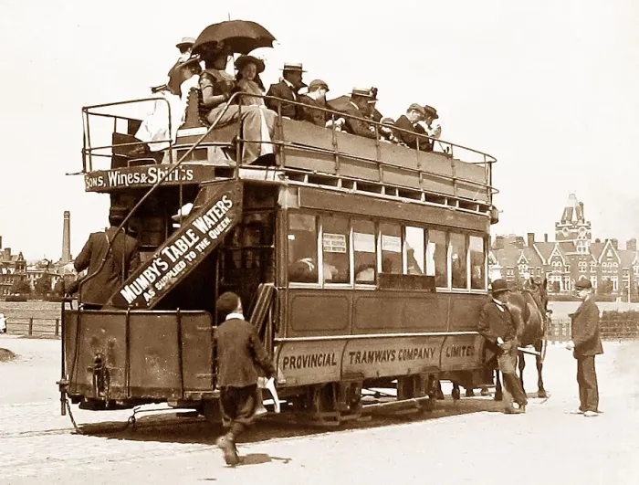 Framed Print : Horse tram in Southsea Framed Print : Horse tram in Southsea