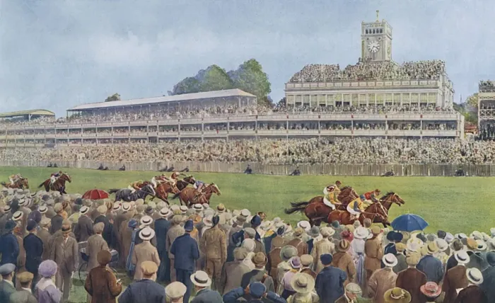 Framed Print : Horseracing - Passing the Stands at Ascot Framed Print : Horseracing - Passing the Stands at Ascot