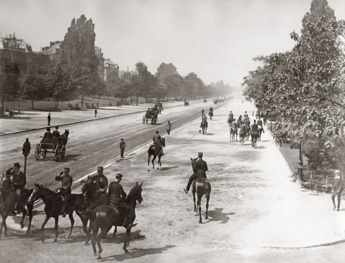 Framed Print : Horses and riders, Bois du Boulogne, Paris, c. 1890 Framed Print : Horses and riders, Bois du Boulogne, Paris, c. 1890