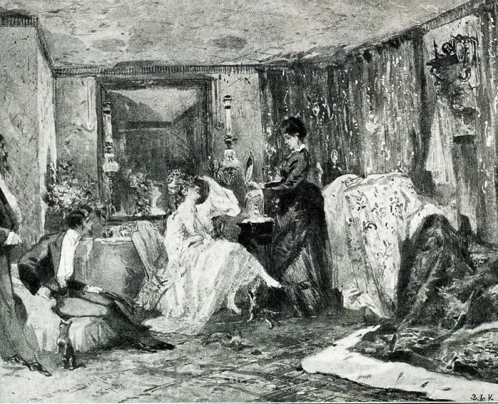 Framed Print : Hortense Schneider, French soprano, in her dressing room Framed Print : Hortense Schneider, French soprano, in her dressing room