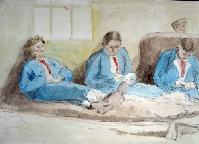 Framed Print : A hospital ward, dated 18 Framed Print : A hospital ward, dated 18