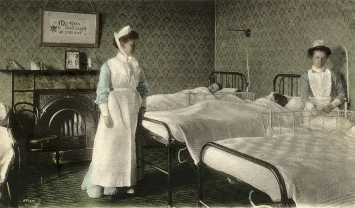 Framed Print : Hospital Ward at the NCH Childrens Home, Chipping Norton, O Framed Print : Hospital Ward at the NCH Childrens Home, Chipping Norton, O