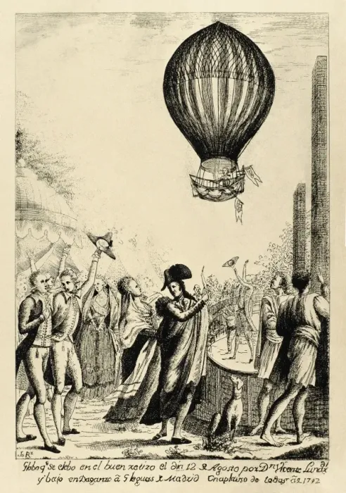 Framed Print : Hot-air balloon piloted by Lunardi, which took Framed Print : Hot-air balloon piloted by Lunardi, which took