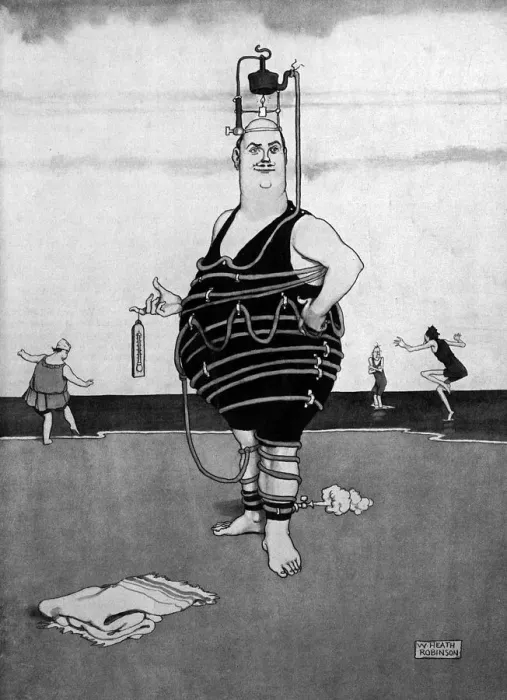 Framed Print : Hot Dog by William Heath Robinson Framed Print : Hot Dog by William Heath Robinson