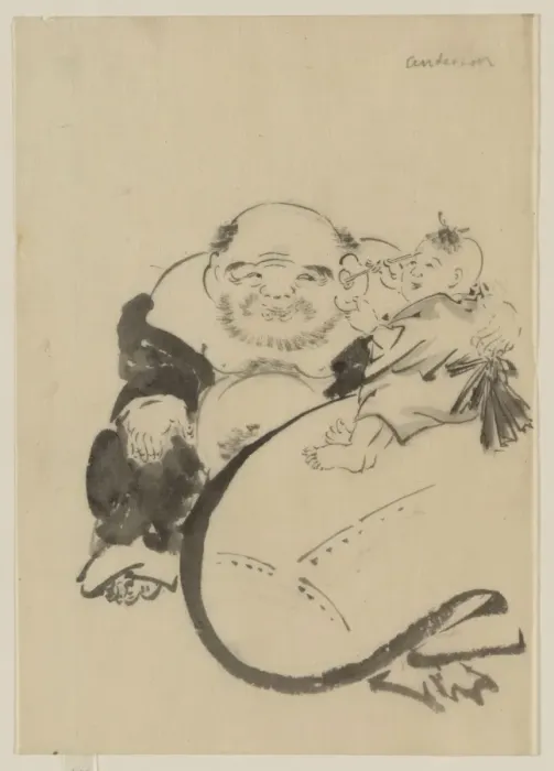 Framed Print : Hotei, the god of good fortune, one of the seven lucky gods Framed Print : Hotei, the god of good fortune, one of the seven lucky gods