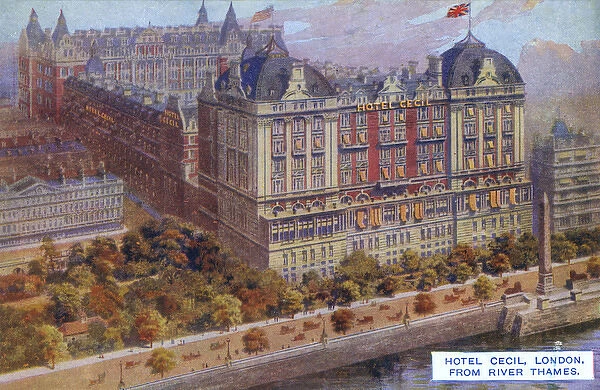 Hotel Cecil, London from River Thames