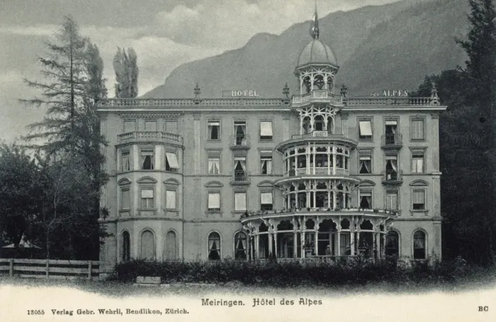 Framed Print : Hotel des Alpes, Meiringen, Switzerland Framed Print : Hotel des Alpes, Meiringen, Switzerland