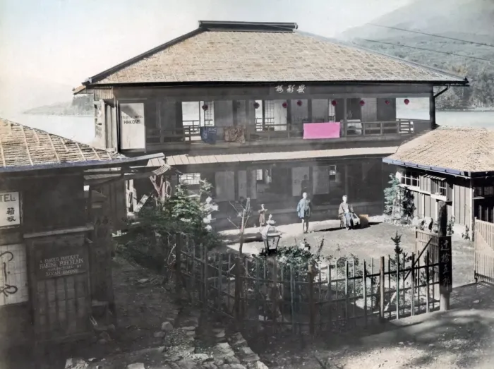 Framed Print : Hotel at Hakone, Japan, circa 1880s Framed Print : Hotel at Hakone, Japan, circa 1880s