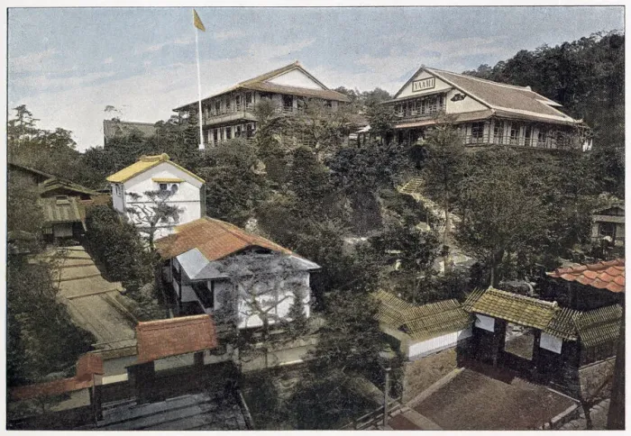 Framed Print : Hotel at Kyoto. Date: circa 1900 Framed Print : Hotel at Kyoto. Date: circa 1900