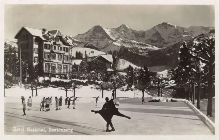 Framed Print : Hotel National, Beatenberg, Bern, Switzerland Framed Print : Hotel National, Beatenberg, Bern, Switzerland