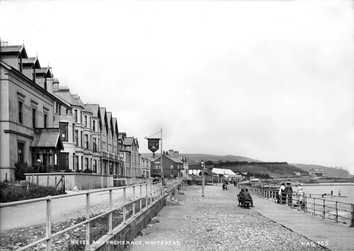 Framed Print : Hotel and Promenade, Whitehead Framed Print : Hotel and Promenade, Whitehead