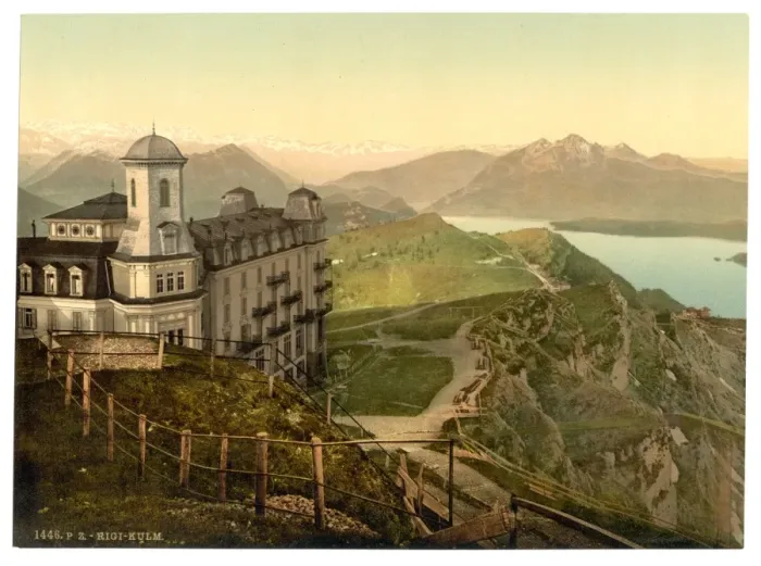 Framed Print : Hotel Rigi Kulm and the Alps, Rigi, Switzerland Framed Print : Hotel Rigi Kulm and the Alps, Rigi, Switzerland