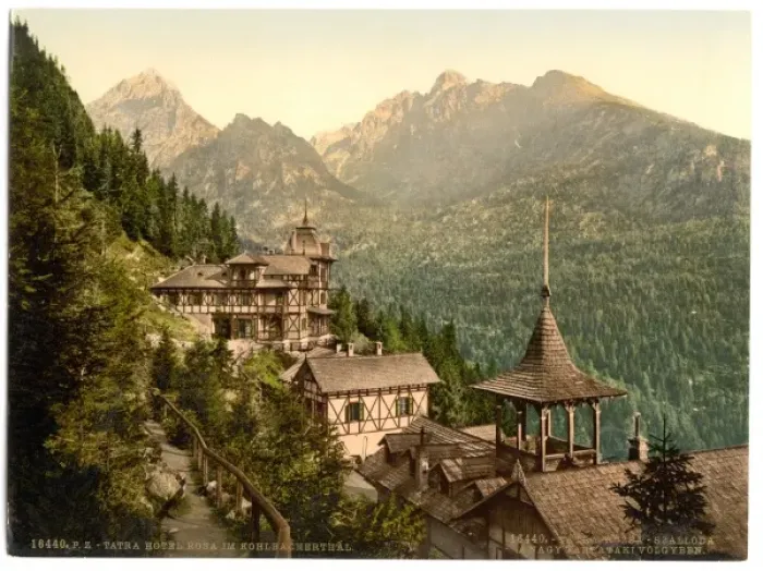 Framed Print : Hotel Rosa in the Great Kohlbacherthal, Tatra, Austro-Hungar Framed Print : Hotel Rosa in the Great Kohlbacherthal, Tatra, Austro-Hungar