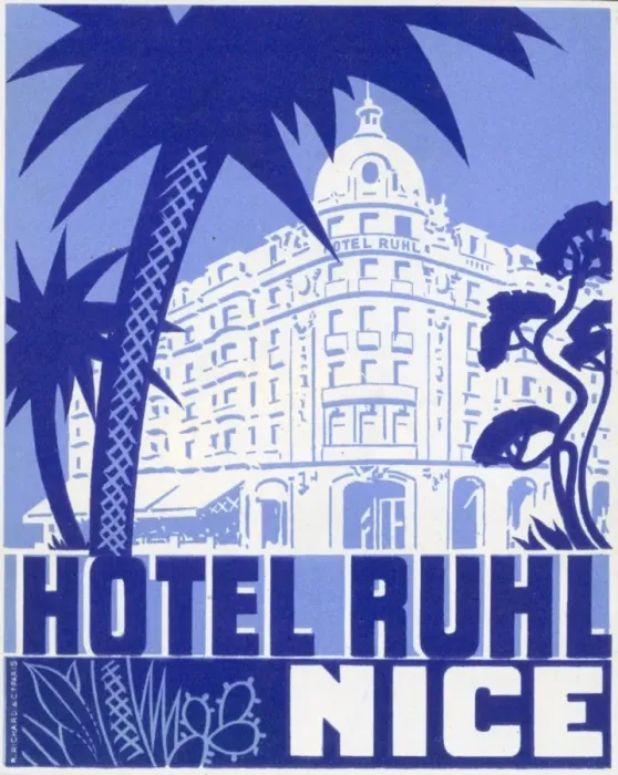 Framed Print : Hotel Ruhl luggage label Framed Print : Hotel Ruhl luggage label
