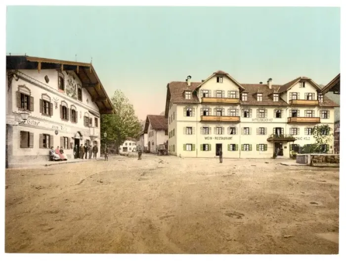 Framed Print : Hotel Wittelsbacherhof, Oberammergau, Upper Bavaria, Germany Framed Print : Hotel Wittelsbacherhof, Oberammergau, Upper Bavaria, Germany