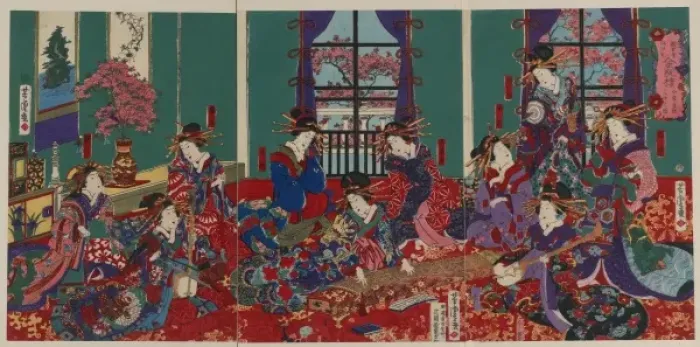 Framed Print : The house of Kinpeiro in New Yoshiwara Framed Print : The house of Kinpeiro in New Yoshiwara