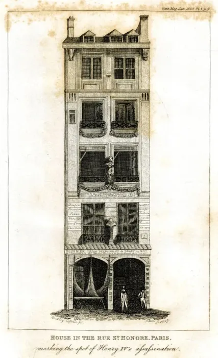 Framed Print : House, Rue St. Honore, Paris - King Henry IV assassination Framed Print : House, Rue St. Honore, Paris - King Henry IV assassination