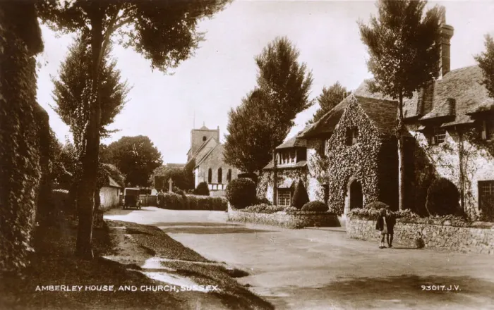 Framed Print : House and St Michaels Church in Amberley, West Sussex Framed Print : House and St Michaels Church in Amberley, West Sussex