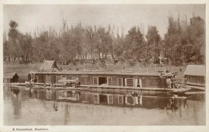 Framed Print : A Houseboat, Kashmir, India Framed Print : A Houseboat, Kashmir, India