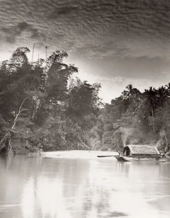 Framed Print : Houseboat on a river, Ceylon, Sri Lanka Framed Print : Houseboat on a river, Ceylon, Sri Lanka