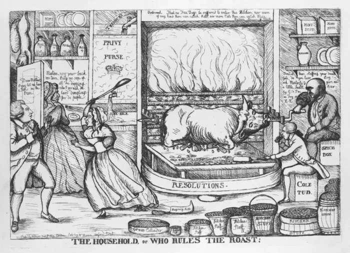 Framed Print : The Household, or who rules the roast Framed Print : The Household, or who rules the roast