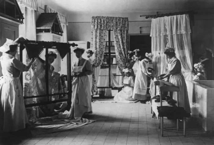 Framed Print : Housemaids / Curtains 1900 Framed Print : Housemaids / Curtains 1900