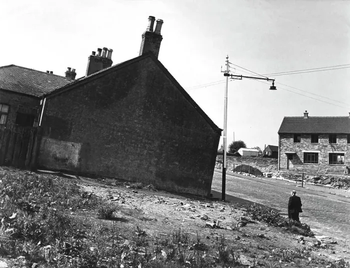 Framed Print : Houses affected by subsidence Framed Print : Houses affected by subsidence